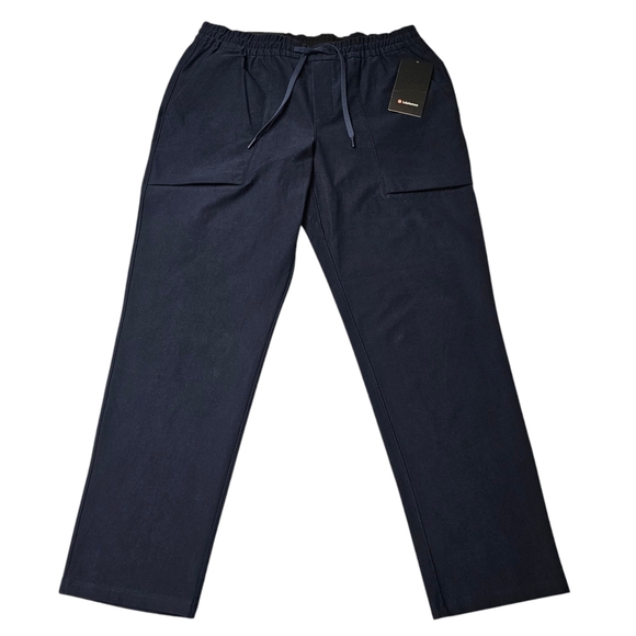 Lululemon Men’s XL Bowline True Navy Utlilitech Pants Seersucker Pull On